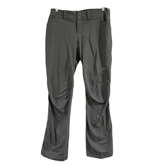 REI Women's Double Knee Vented Multi Pocket Hiking Pants Gray Size 4P Gorpcore - Picture 1 of 16